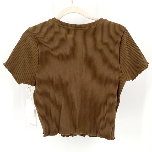 GOOD AMERICAN - Essential Rib Baby T-Shirt in Sepia Brown - Picture 5 of 10